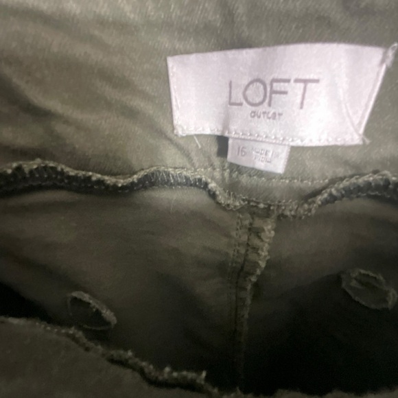 Loft Curvy High Rise Straight Leg Pants in Olive Green - Picture 7 of 10